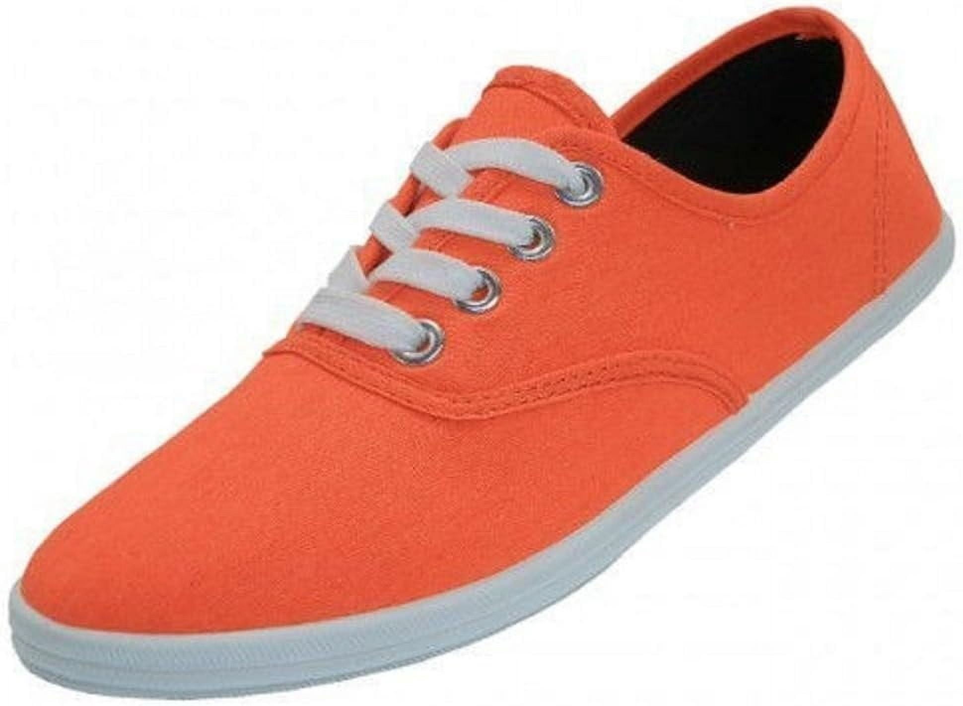 Orange Checkered Flat Canvas Shoes main image 0