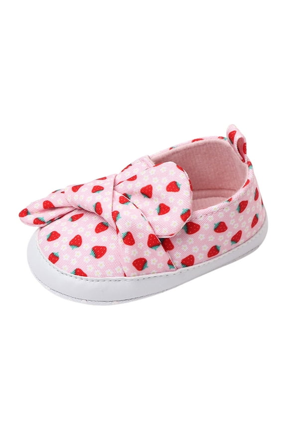 Shoes For Boys Spring And Summer Toddler Shoes Boys And Girls Sports Shoes Flat Bottom Light On Strawberry Print Toddler Girl Sneakers Pink 6 Months-12 Months