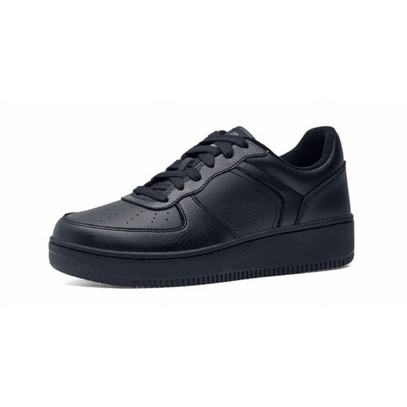 Shoes for Crews Holcombe Mens Womens Non Slip Work Shoes Water Resistant Walking Sneakers Food Service Comfortable Slip Resistant Shoes Chef Kitchen, Black, Mens 7.5,Womens 9