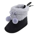 thumbnail image 1 of Shoes For Boys Booties Plush Snow Warming Soft Boots Girls Sneakers Black 6 Months-12 Months, 1 of 4