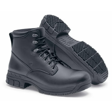 Shoes For Crews August, Women's Soft Toe Work Boots, Slip Resistant, Water Resistant, Black