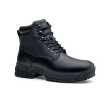 Shoes For Crews August, Women's Steel Toe (ST) Work Boots, Slip Resistant, Water Resistant, Black