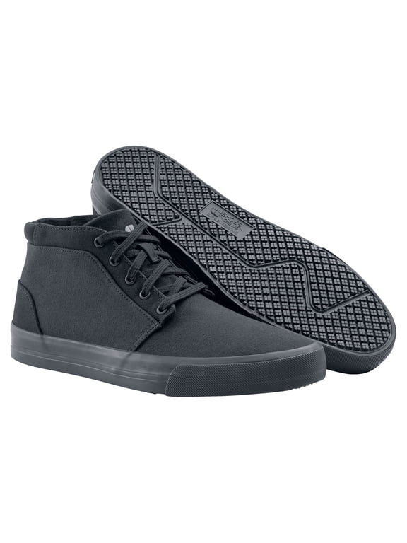 Cabbie II, Men's, Women's, Unisex Slip Resistant Work Shoes, Black Canvas