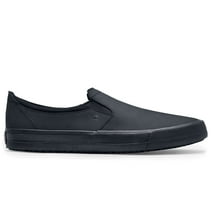 Shoes For Crews Ollie II, Men's, Women's, Unisex Slip Resistant Work Shoes, Water Resistant, Black Leather