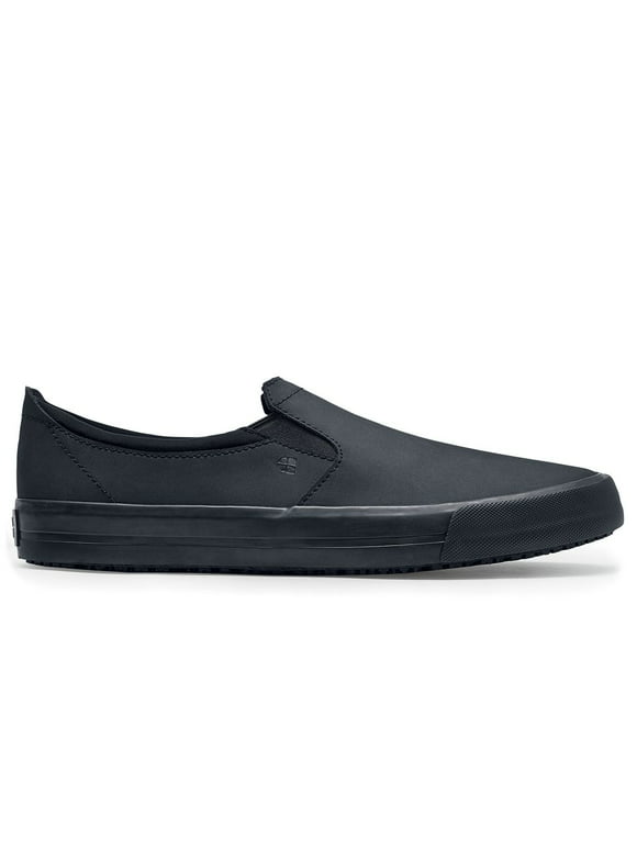 Shoes For Crews Ollie II Slip On Unisex Black Canvas Sneakers, Slip Resistant Restaurant Work Shoes