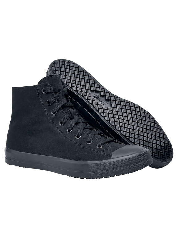 Pembroke, Men's, Women's, Unisex Slip Resistant Work Shoes, Water Resistant, Black Canvas