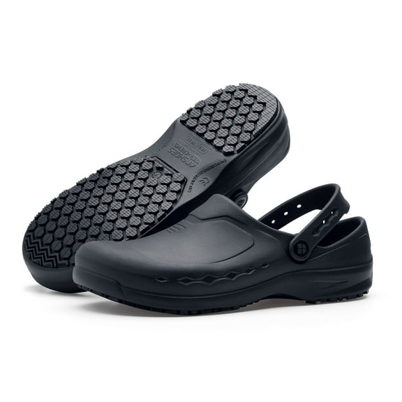 Shoes For Crews Zinc, Men's, Women's, Unisex Slip Resistant Work Clogs, Water Resistant, Black