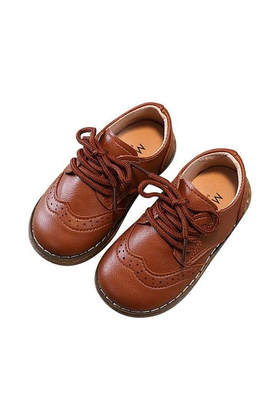 Shoes Gift for Girls Toddler Boys Girls Dress Shoes Little Kid Oxford Shoes Wedding Church Dress Shoes PU Leather Lace Up School Uniform Loafer Flats 12 Months-6 Years Save Big