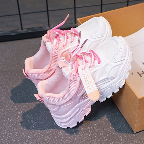 Shoes for Girls Boys Breathable Girls Sneakers Hook & Loop Non Orthopedic Tennis Shoes Wide Toe Box Athletic Sneakers Casual Shoes School Uniform Outdoor Hiking Athletic Sneakers