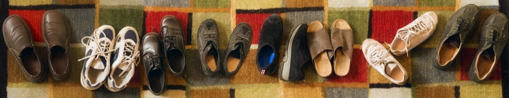 Shoes In A Row Canvas Art - Steve Nagy Design Pics (35 x 6)
