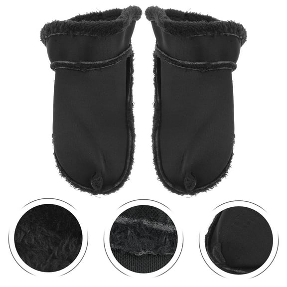 LIOOBO 2Pairs Plush Warm Clogs Shoes Inserts Black Insoles for Cold Weather Shoe Comfort