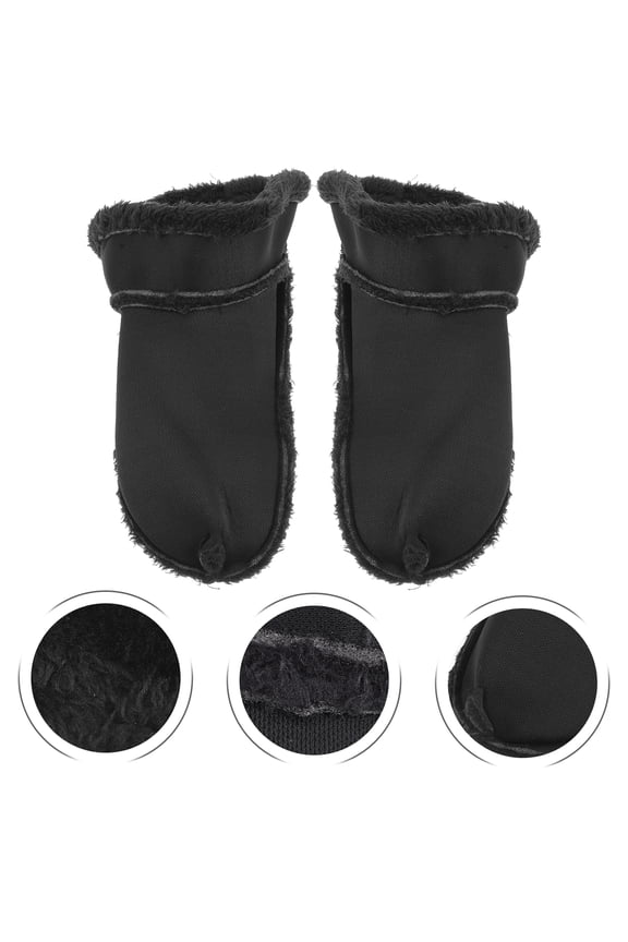 2Pairs Plush Warm Clogs Shoes Inserts Black Insoles for Cold Weather Shoe Comfort