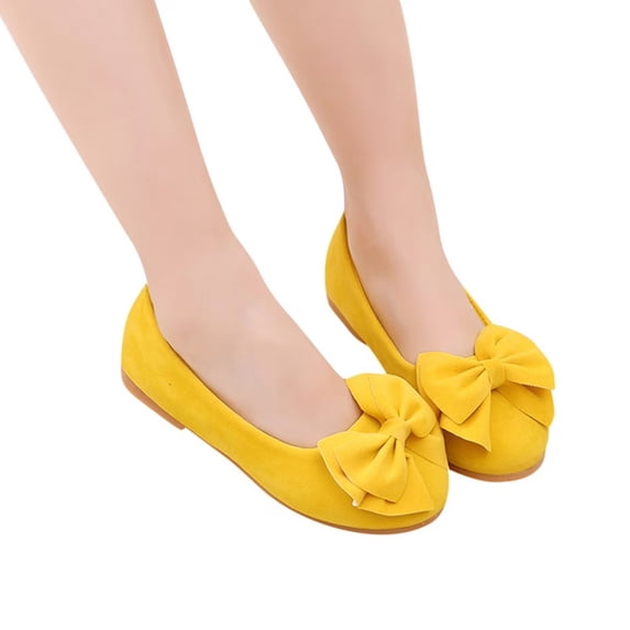 Shoes for Kids, Girl School Shoes, Toddler Girl Shoes, Toddler Dress Shoes Flower Girl Shoes for Weeding Baby Cute Mary Jane Shoes Ballet Flats for Walking,Casual Shoes, Yellow US-5C/EU-21