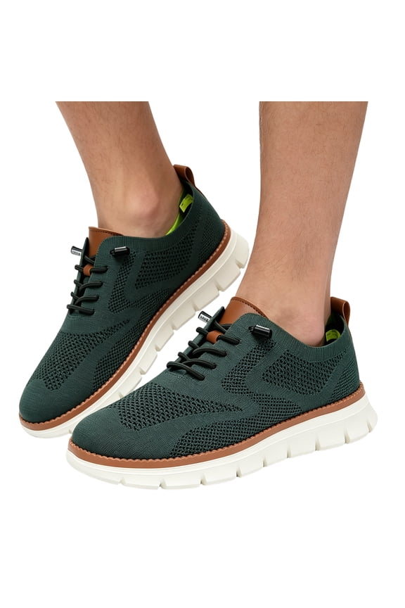 Shoes for Men Casual Dress Oxfords Business Mesh Walking Shoes 2026 summer Tennis Comfortable Sneakers Lightweight Soft Sole & Breathable Fashion Sneakers Green 8 (EU-41)