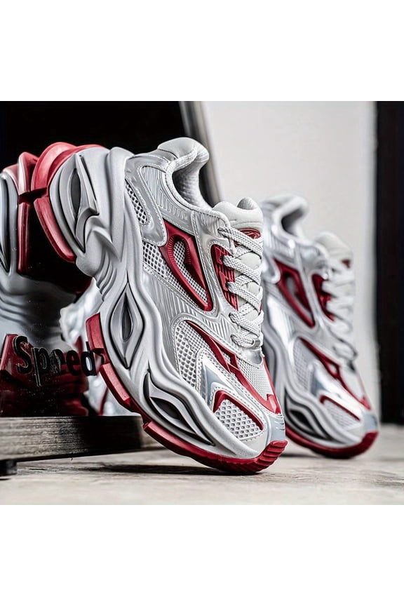Shoes for Men Lightweight And Breathable Dad Shoes for Men, Comfortable And Durable Casual Sports Shoes, Low-top Round Toe Design, PU And Fabric Upper, Anti-slip Rubber Sole