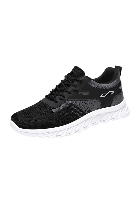 Shoes For Men Running Sneakers Two Tone Gradient Flyknit Lace Up Tennis Sneakers Serrated Flexible Cushion Midsole Breathable Shoes Non Slip Walking Gym Driving Casual Sports Footwear