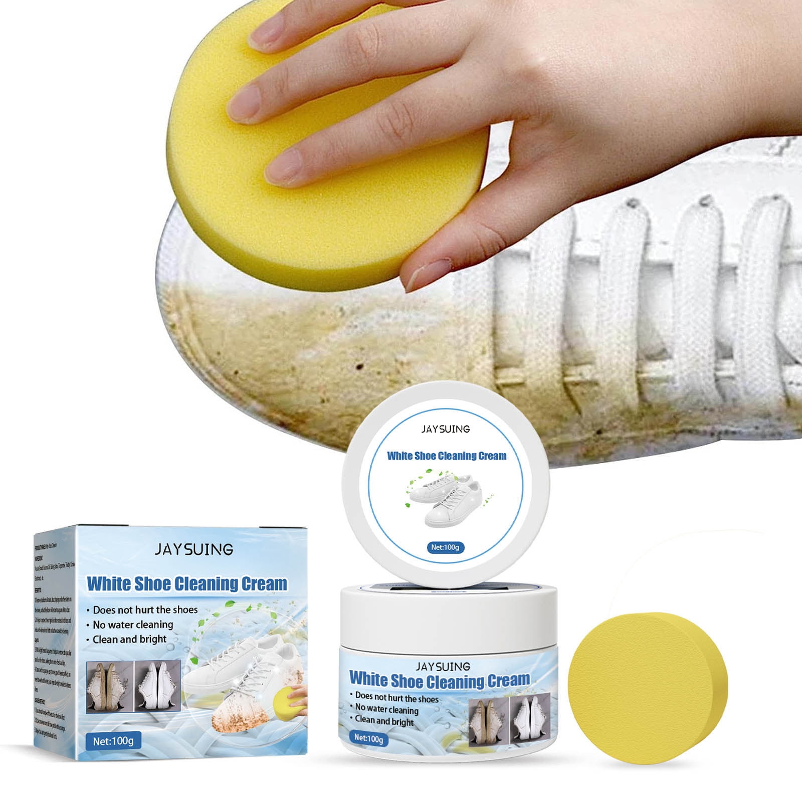 Shoe Whitener With Sponge Brush Head, Sports Leather Canvas Whitener  Cleaner Shoe Boot Clean Whitener for Household