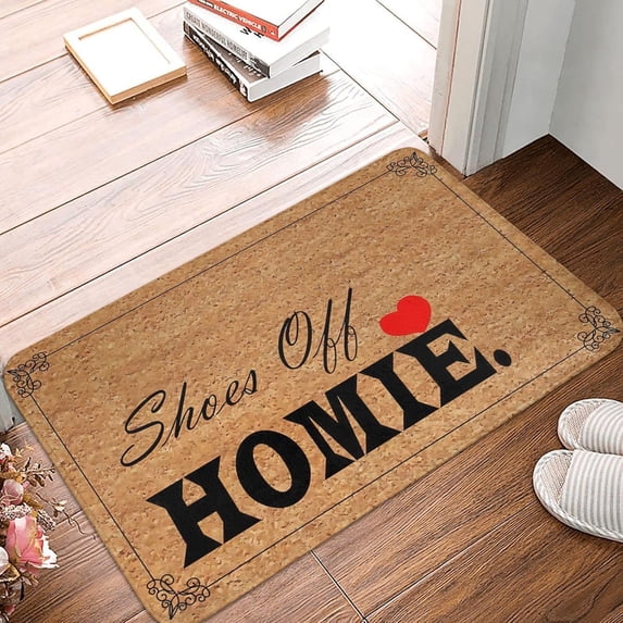 Shoes Off Homie Mats for Front Door Entry Front Porch Doormat Non-Slip Carpet Rugs Floor Mat Decorative for Home Bathroom Kitchen Indoor 16x24 Inch