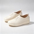 thumbnail image 1 of DENTOYOU Womens Walking Shoes PU Leather Fashion Tennis Shoes Non-Slip Casual Sneakers for Women Beige 38, 1 of 6