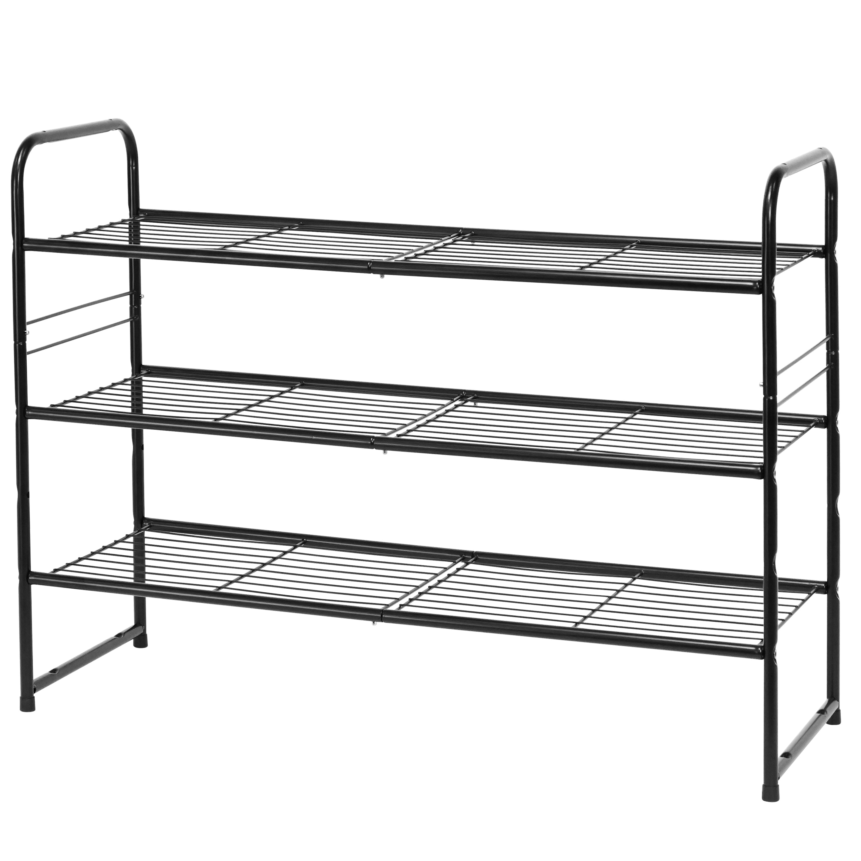 SUFAUY 3-Tier Shoe Rack, Stackable Shoe Shelf Storage Organizer for  Entryway Closet, Extra Large Capacity, Wire Grid, White