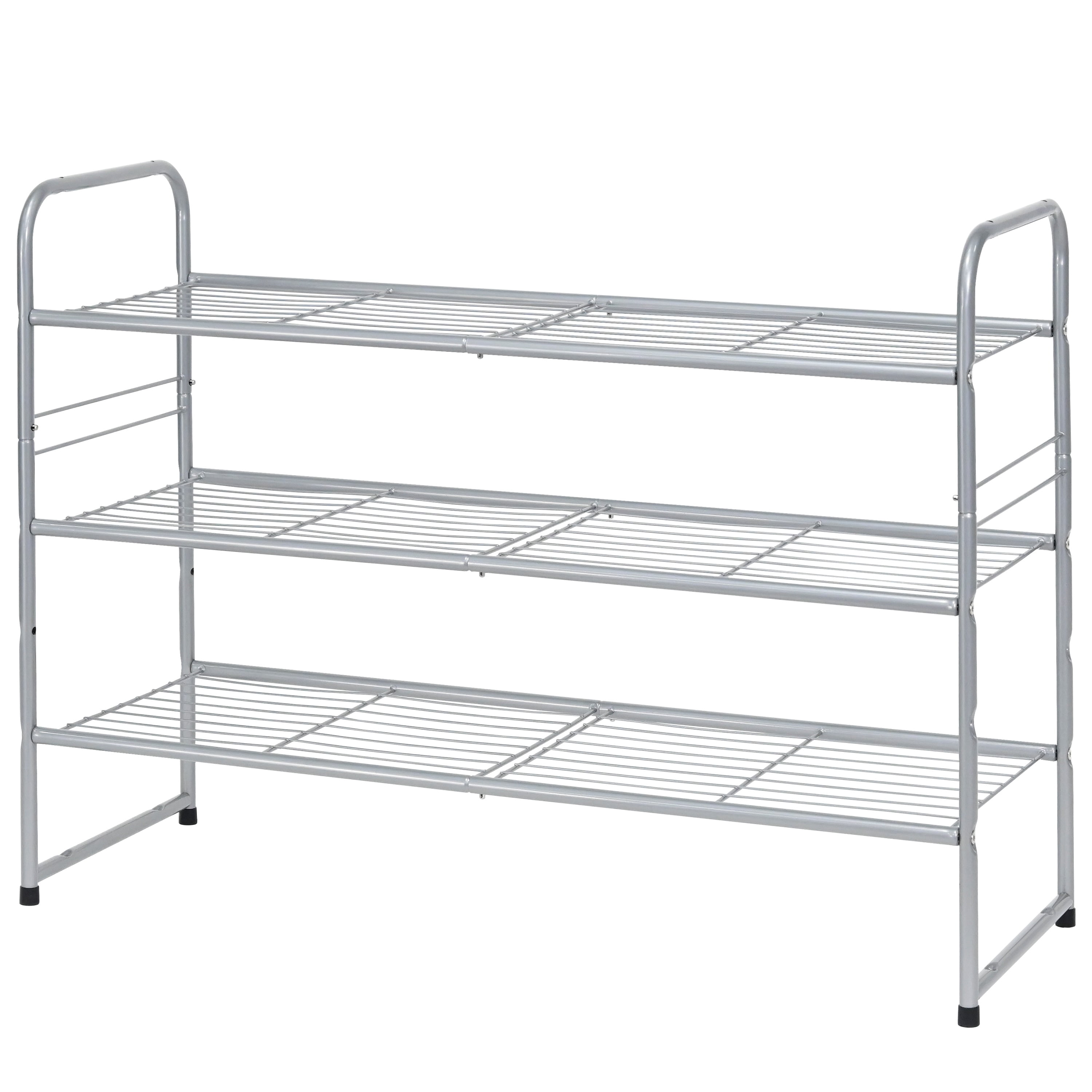 Shoe Rack Silver Shoes Rack Shelf for Closet Metal Stackable Shoe Storage Organizer ...