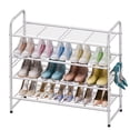 thumbnail image 1 of SUFAUY 3-Tier Stackable Metal 33" Wide Shoes Rack, Silver, 1 of 7