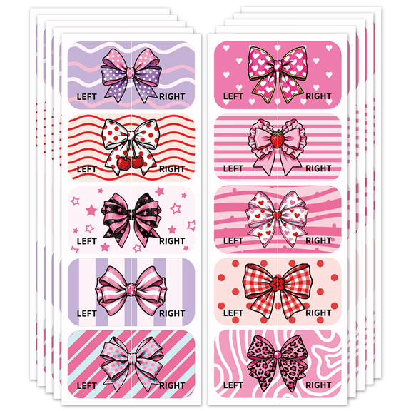 Shoes Stickers for Shoes Learning Left Right Cute Pink 100pcs(50 Pairs) Self-Adhesive Shoes Stickers Labels Decals to Help Put Shoes On