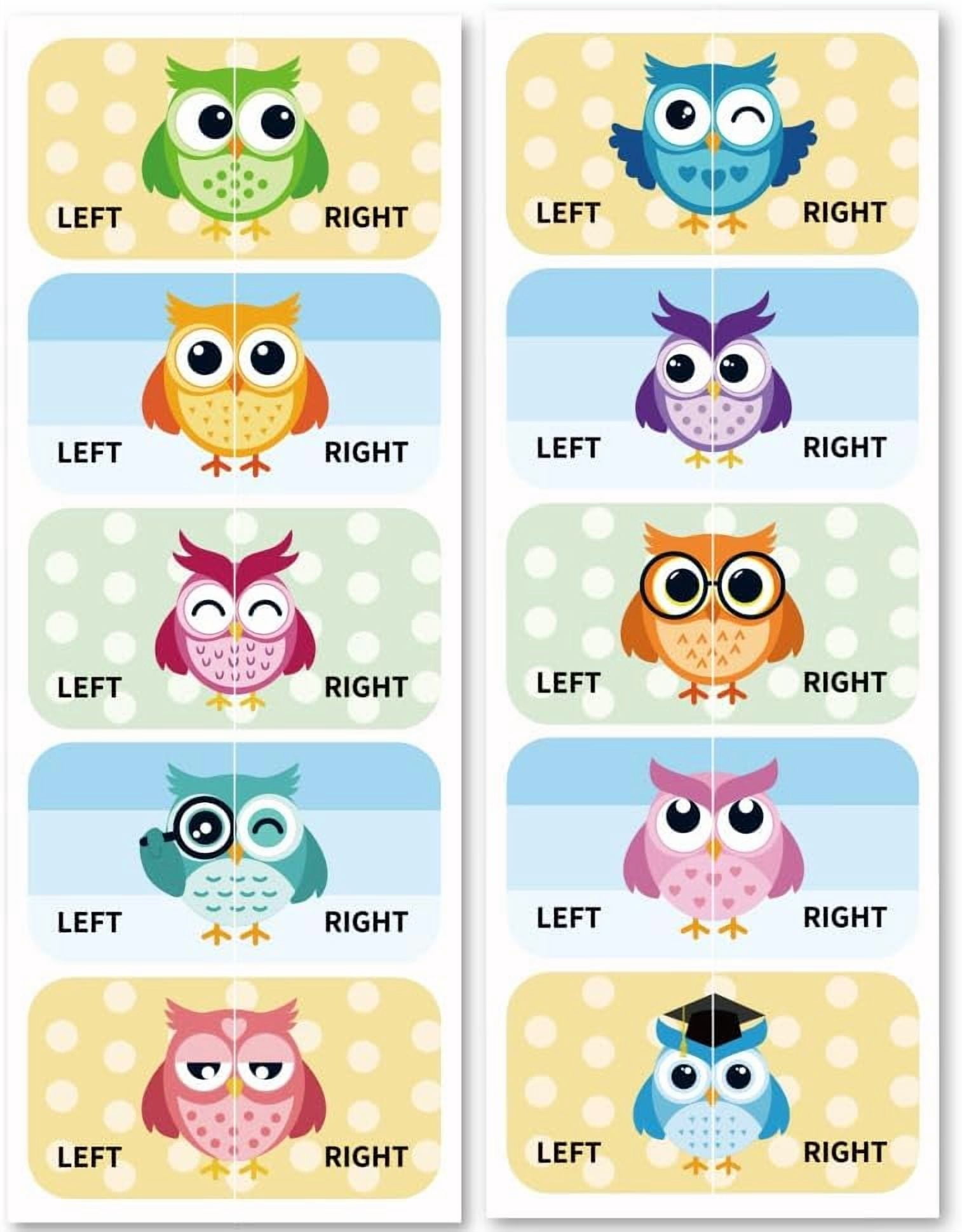 Shoes Stickers for Shoes Learning Left Right Owl 100pcs(50 Pairs) Self ...