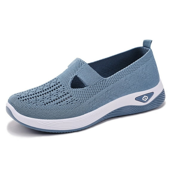 Shoes for Women,Flower Embroidered On Knitting Flat Loafers,Mary Jane Breathable Elastic Mesh Comfy Platform Non Memory Foam,Walking Shoes(Size:10)