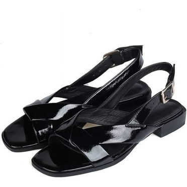 Shoes Women Low Heel Square Toe Casual Shoes Summer Ladies Sandals (Color : D, Size : 39 Code)