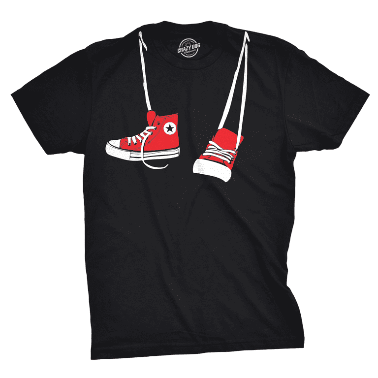 Shoes around Neck T Shirt Funny 90s Vintage Cool Adult Humor Graphic  Novelty Graphic Tees 