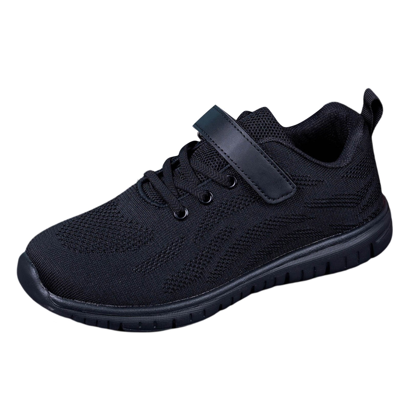 Shoes for Boys Children's Summer Breathable Non Lace Up Sneakers Kids Solid Color Mesh Running Shoes Kids Sneakers Black 6 Years-7 Years