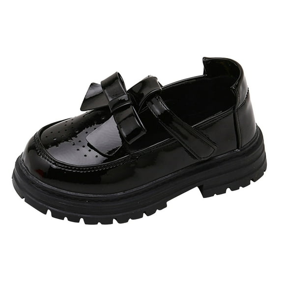 Shoes for Boys Girl's Casual Single Dance Performance Training Non-Slip Small Leather Shoes Boys Sneakers Black 6 Years-7 Years