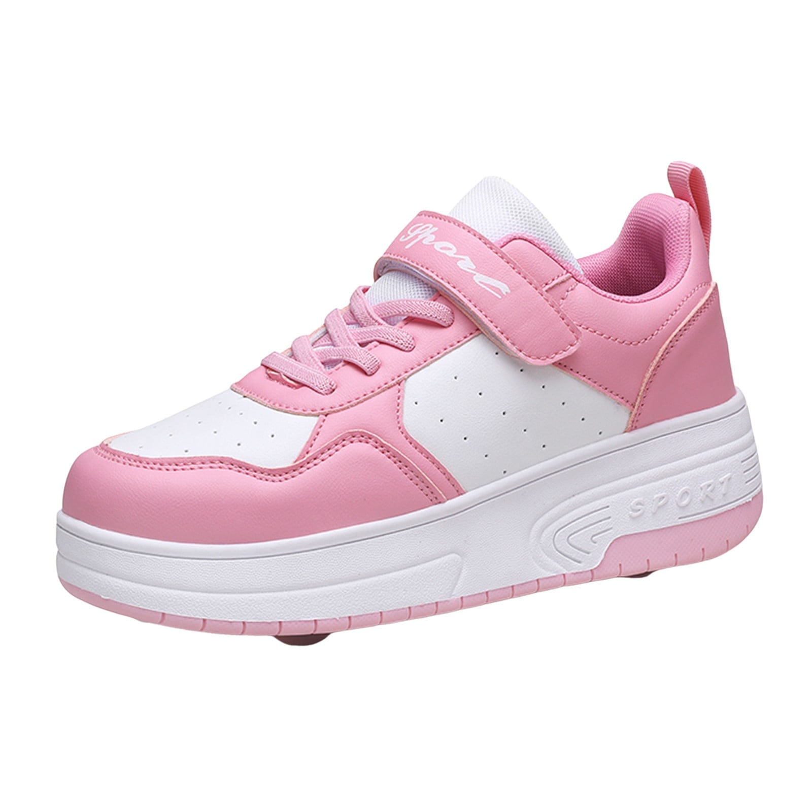 Shoes for Boys Girl's Thick Soled Fashionable Soles Shoes With Wheels Automatic Skating Sneakers for Girls Pink 11.5 Years-12 Years