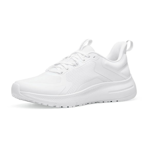 Shoes for Crews Crossing, Womens Slip Resistant Work Shoes, Healthcare and Food Service Sneakers, Water Resistant, White, Size 8.5 Medium