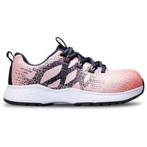 Shoes for Crews Heather II, Women's Nano Composite Toe (NCT) Work Shoes, Slip Resistant, Water Resistant, Grey/Pink