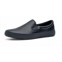 Shoes for Crews Merlin, Slip-On, Men's, Women's, Unisex, Slip Resistant Work Shoes, Black Leather