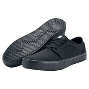 Shoes for Crews Merlin Unisex Black Canvas Sneakers, Slip Resistant Restaurant Work Shoes