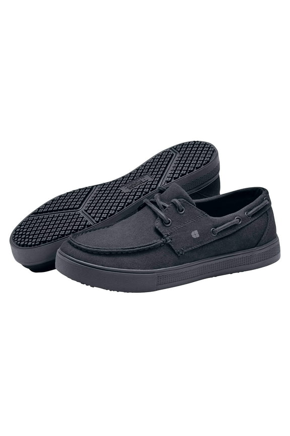 Womens Milano Canvas Boat Shoe Slip Resistant Work Shoe Black