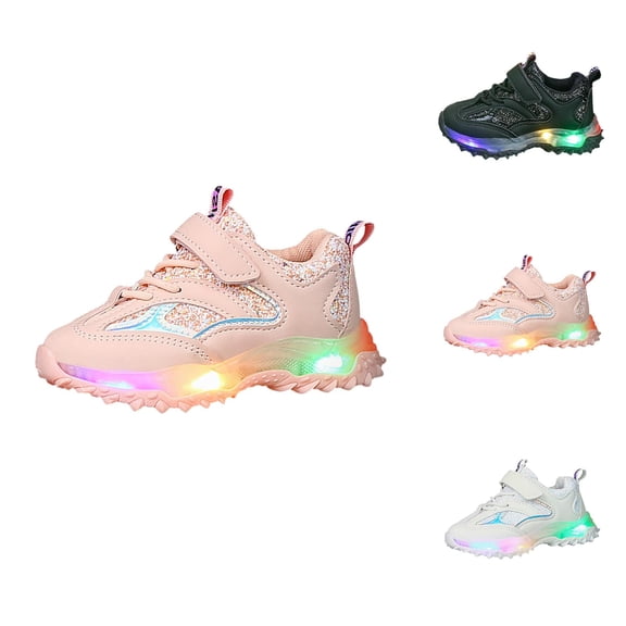 Shoes for Girls Girl Sneakers Spring Autumn Non Soft Sole Baby Toddler LED Flashing Lights Shoes Boys Girls Kids Sports Shoes