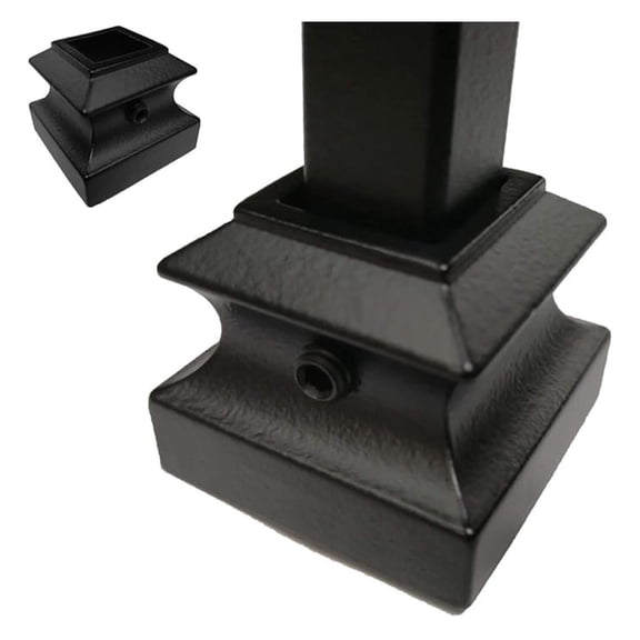 Shoes for Iron Balusters (Contractor 50-Pack) Flat Shoes with Set Screw for use with 1/2" Square Iron Balusters (Real Black not Matte or Flat Color)