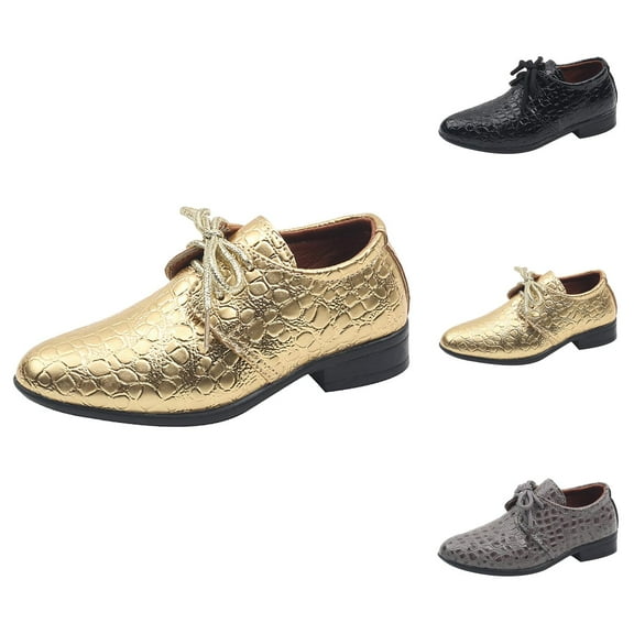 Shoes for Kids Kids Sneakers Boys Leather Shoes Four Seasons New Pattern Fashion Simple Solid Color Lace Up Low Heel Comfortable Performance Shoes