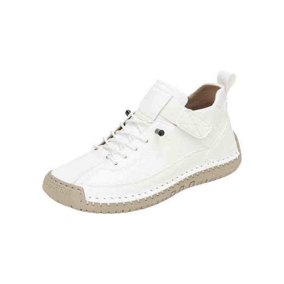 Shoes for Men, Orthopedic Leather Walking Slip-On Sneaker, Waterproof, Non-Slip, Ergonomic with Elastic Band, 41