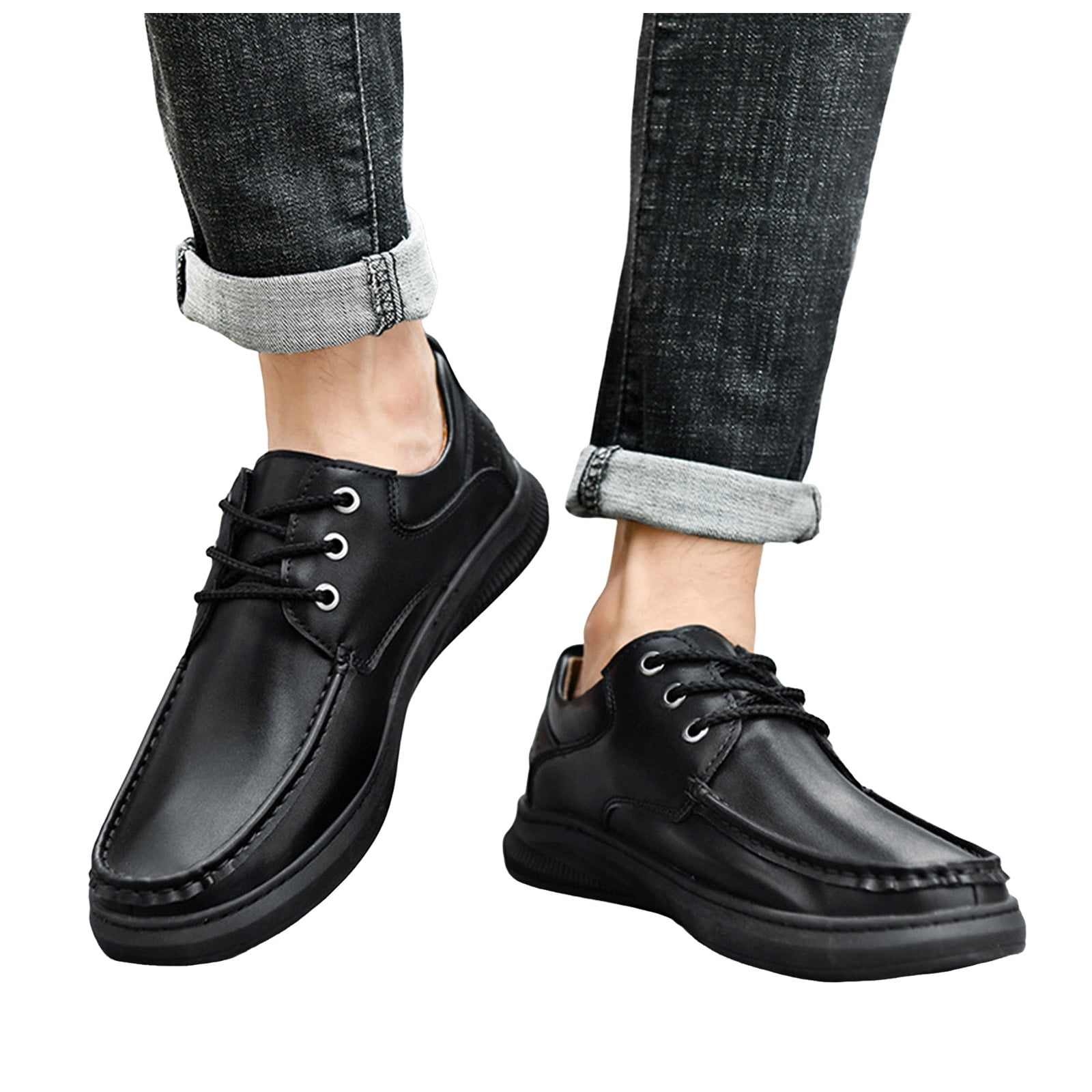 Shoes for Men Wide Foot Fashion Casual Leather Driving Oxfords Flats ...