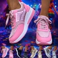 thumbnail image 1 of Shoes for Women Carnival Platform Sneakers Glitter Round Toe Lace Up Breathable Casual Sports Walking Shoes, 1 of 10