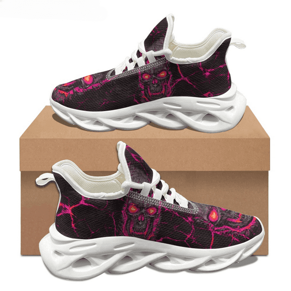 Shoes for Women Casual Platform Footwear Skull Lava Print Sport Flat Sneakers Cool Female Mesh Running Zapatos