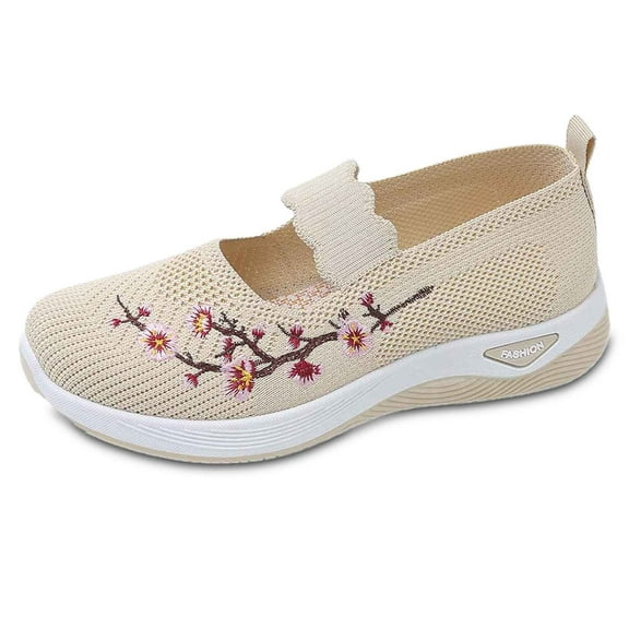 Shoes for Women,Casual Shoes Breathable Embroidered Design Lightweight Comfortable Everyday Footwear,Walking Shoes(Size:9.5)