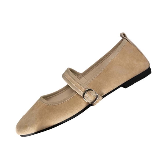 Shoes for Women Color Toe Fashionable Casual Plus Size Breathable Solid Closed Soft Sole Buckle Low Heels Shoes for Daily Wear
