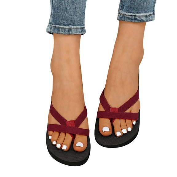 Shoes for Women Fashion Slippers Flat Open Toe Sequins Slippers Summer Casual Fashion Sandals Bathroom Slippers Shoe