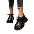thumbnail image 1 of Shoes for Women Lace-Up Comfortable Shoes for Office Daily Wear Women's Leather Block Heel Round Toe Business Work Dress Shoes, 1 of 6